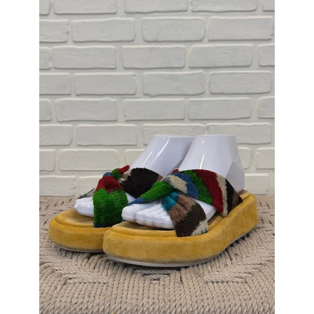 Vikavi Milano Crossover Platform Slide Sandals Multi Velvet EU 36
